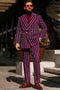 Burgundy Pinstripe Suit - Mens 1920s Gangster Pinstripe Suit - Vents Chalk Pinstripe Burugndy
