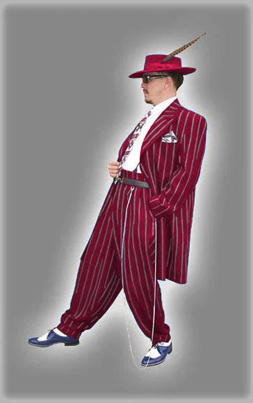 Dark Navy Blue Pinstripe Zoot Suit - Gangster Suit - 1920 Suit-New Designer Collection - 34 Short or Extra Small