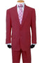 Cheap Priced Suit - Mens 2 Button Classic Fit Basic Burgundy Poplin Suit