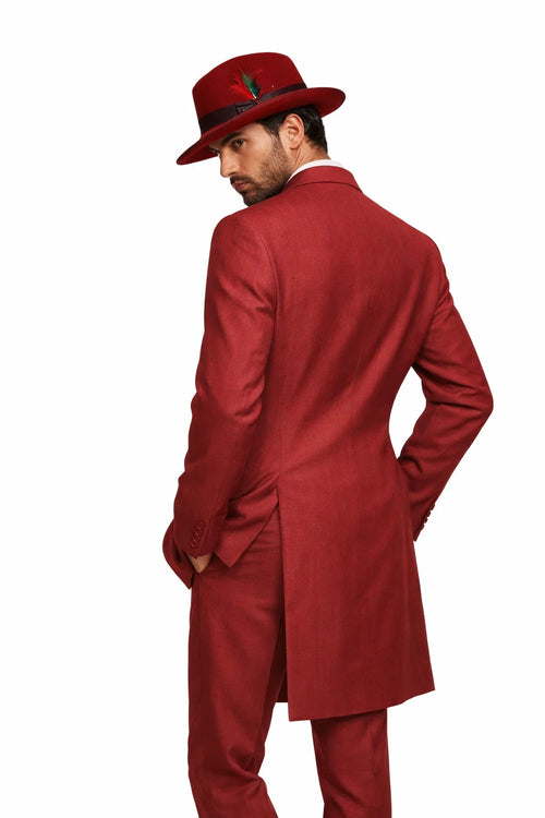 Burgundy Zoot Suit for Men - 2PC Classic Long Fashion