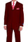 Cheap Priced Suit- Mens 3 Button Classic Fit Poplin Burgundy Suit