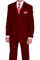Cheap Priced Suit- Mens 3 Button Classic Fit Poplin Burgundy Suit