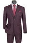 Cheap Priced Suit - Mens 2 Button Modern Fit Peak Lapel Plaid Burgundy Suit