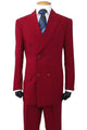 Cheap Priced Suit - Mens Classic Fit Double Breasted Poplin Burgundy Suit