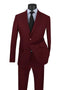 Cheap Priced Suit- Mens Modern Fit Two Button Poplin Burgundy Suit