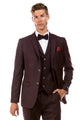 Cheap priced Suit- Men's Two Button Vested Vintage Style Tweed Wedding Burgundy Suit