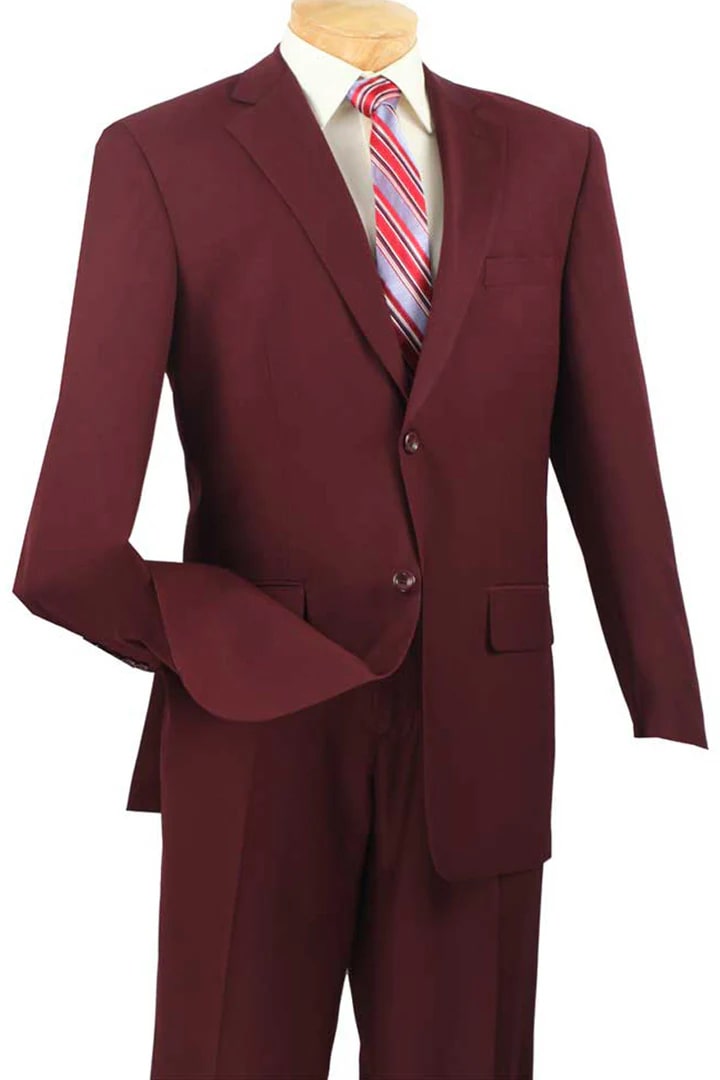 Cheap Suit - Mens 2 Button Weave Pattern Sharkskin Burgundy Suit