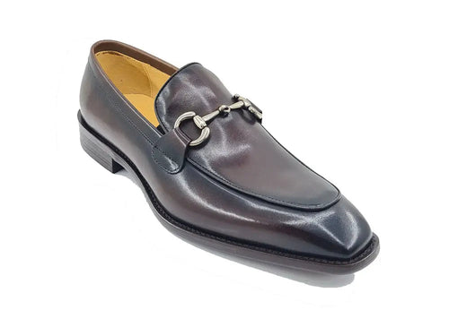 Carrucci Burnished Calfskin Horsebit Loafer