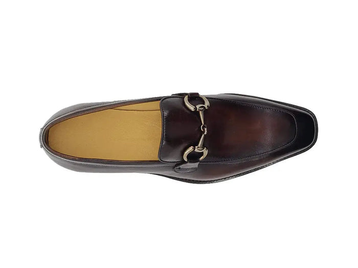 Carrucci Burnished Calfskin Horsebit Loafer