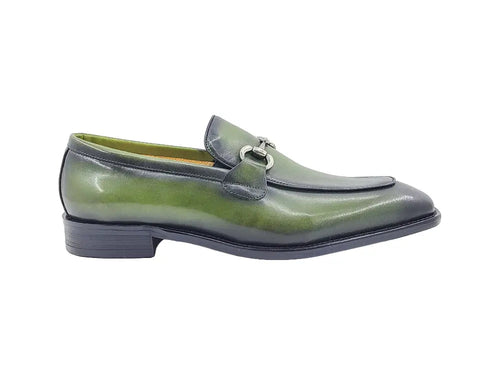 Carrucci Burnished Calfskin Horsebit Loafer