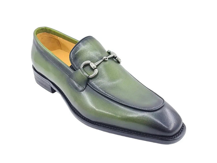 Carrucci Burnished Calfskin Horsebit Loafer