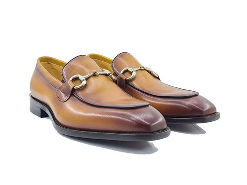 Carrucci Burnished Calfskin Horsebit Loafer