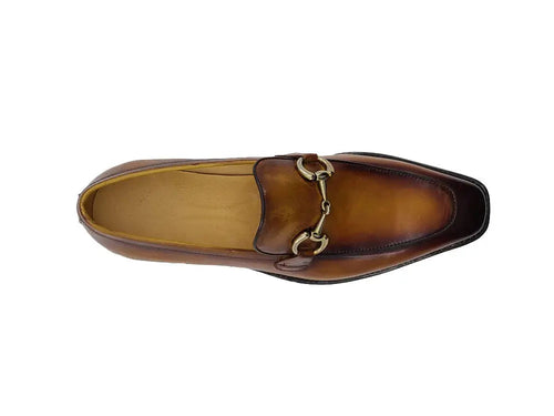 Carrucci Burnished Calfskin Horsebit Loafer