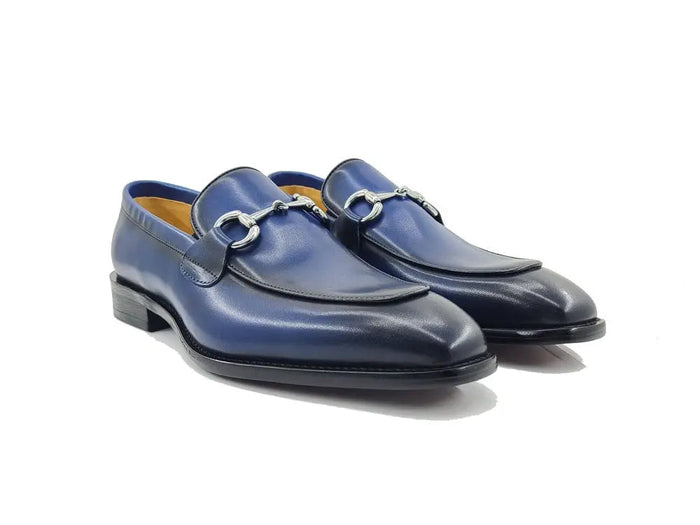 Carrucci Burnished Calfskin Horsebit Loafer