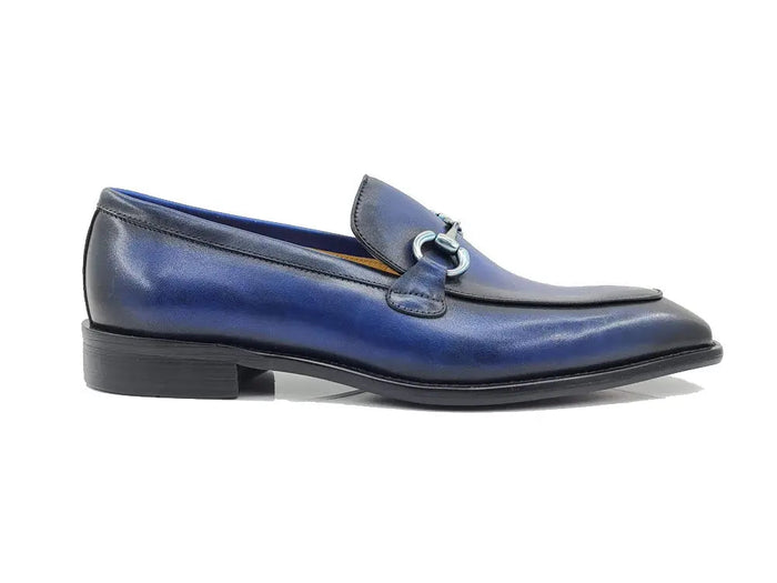 Carrucci Burnished Calfskin Horsebit Loafer