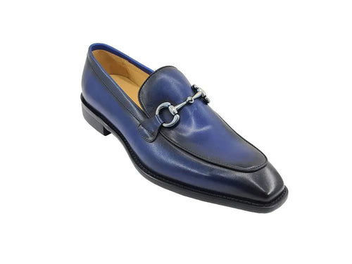 Carrucci Burnished Calfskin Horsebit Loafer