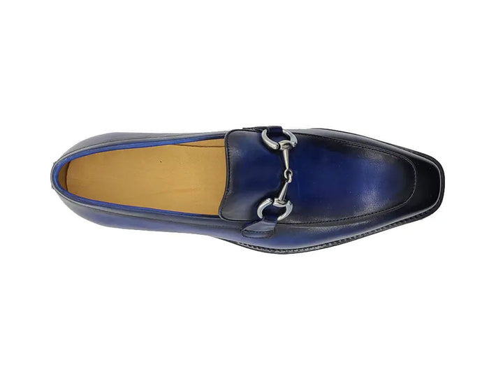 Carrucci Burnished Calfskin Horsebit Loafer