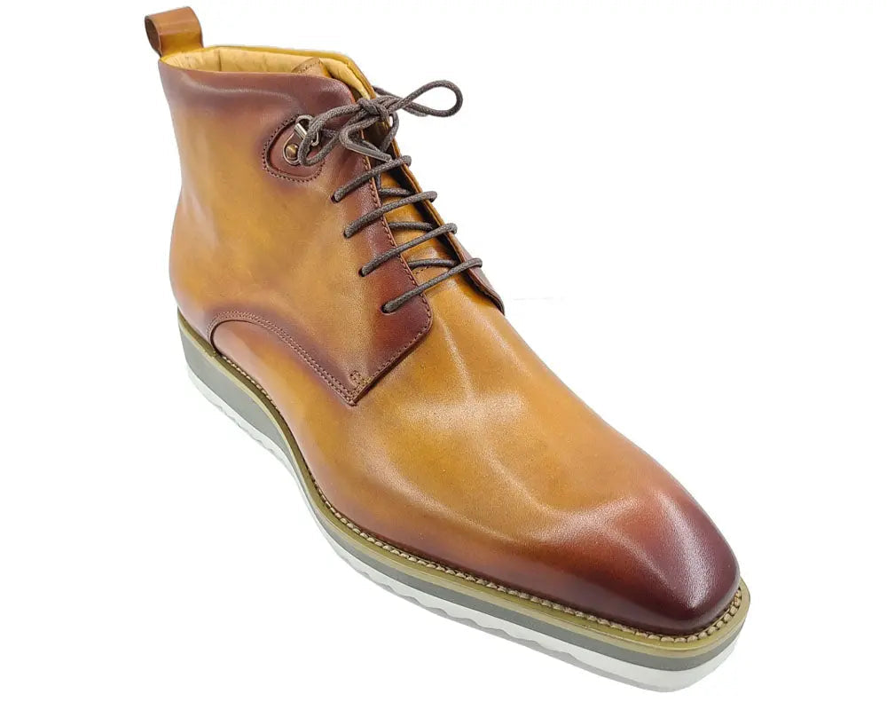 Carrucci Burnished Calfskin Lace-Up Boot - 7.5