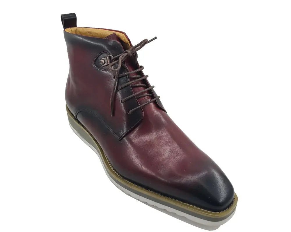 Carrucci Burnished Calfskin Lace-Up Boot - 7.5
