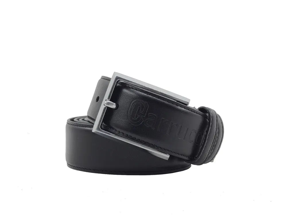 Carrucci Burnished Calfskin Leather Belt - Silver Buckle