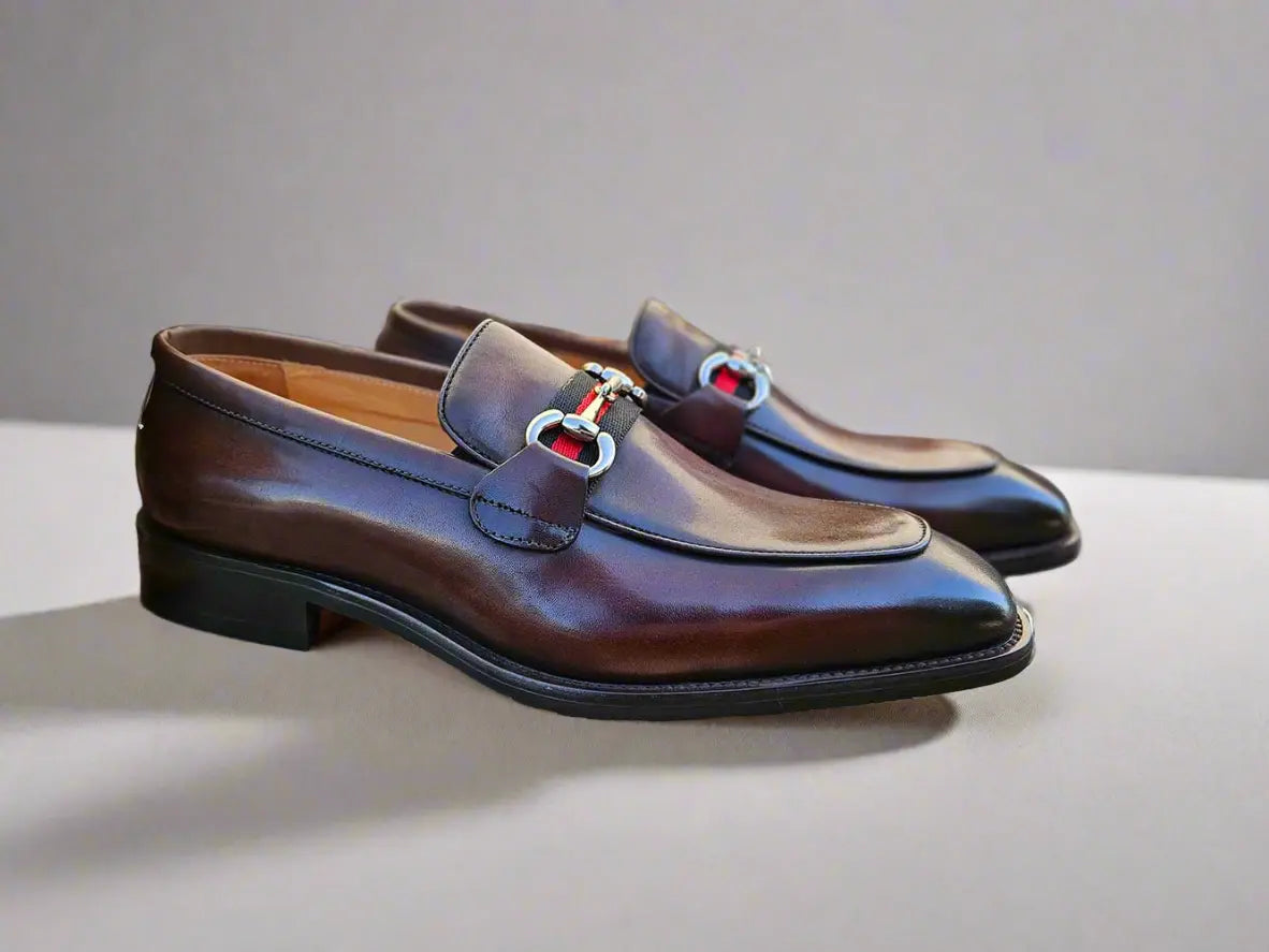 Burnished Calfskin Slip-On Loafer - 7.5