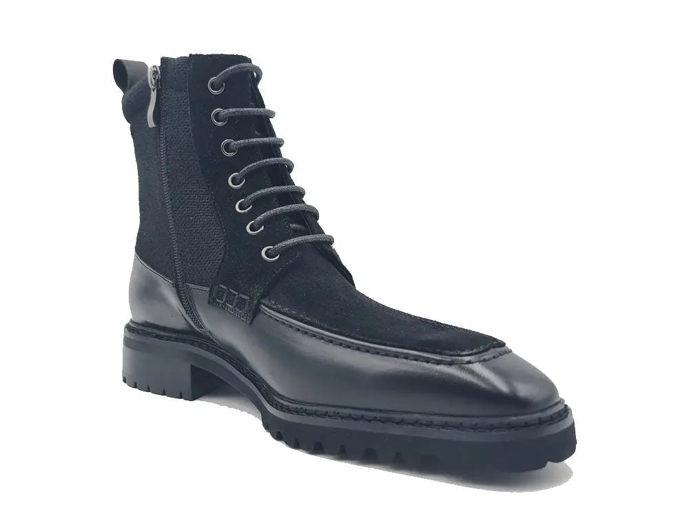 Carrucci Lace-up Boot with Side Zipper - 7.5