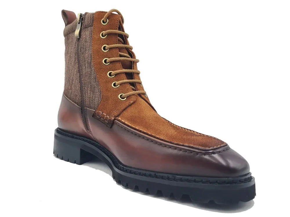 Carrucci Lace-up Boot with Side Zipper - 7.5