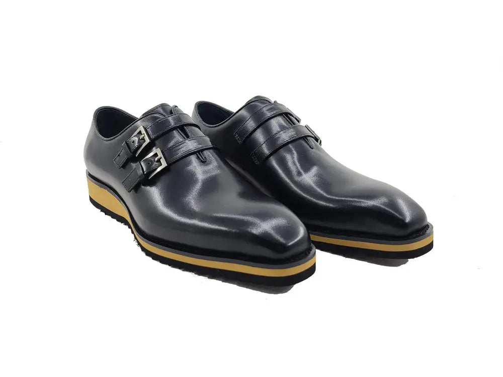 Carrucci Burnished Double Monk Whole Cut Shoe - 8