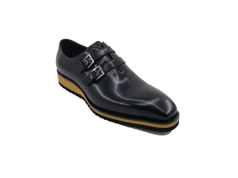 Carrucci Burnished Double Monk Whole Cut Shoe - 8