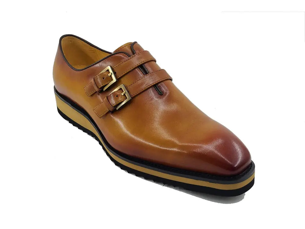 Carrucci Burnished Double Monk Whole Cut Shoe - 8