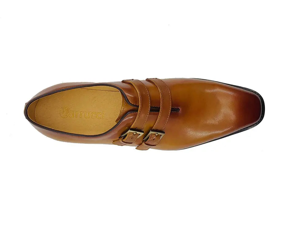 Carrucci Burnished Double Monk Whole Cut Shoe - 8