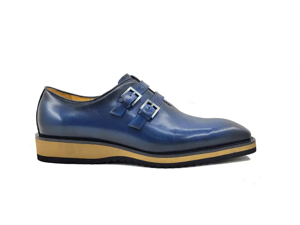 Carrucci Burnished Double Monk Whole Cut Shoe - 8