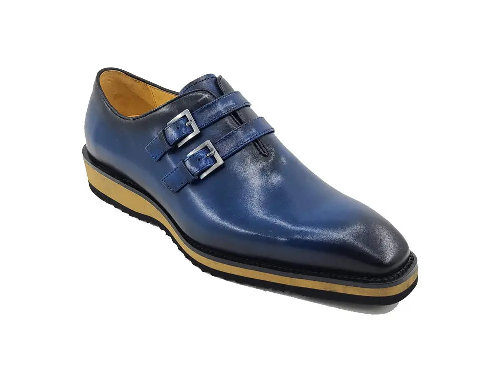 Carrucci Burnished Double Monk Whole Cut Shoe - 8