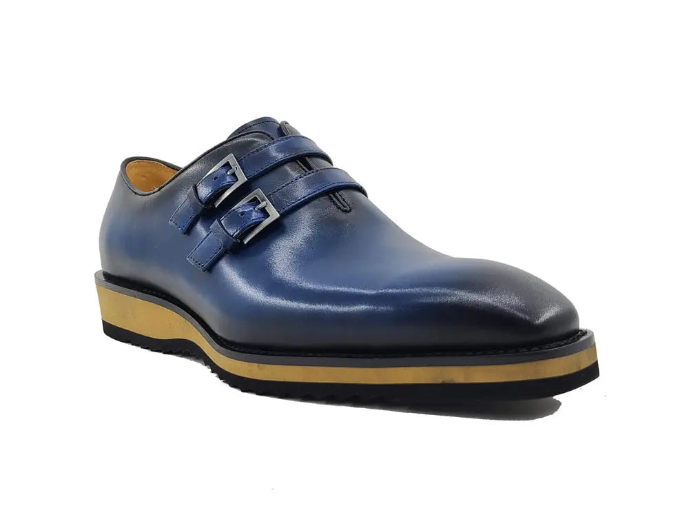 Carrucci Burnished Double Monk Whole Cut Shoe - 8