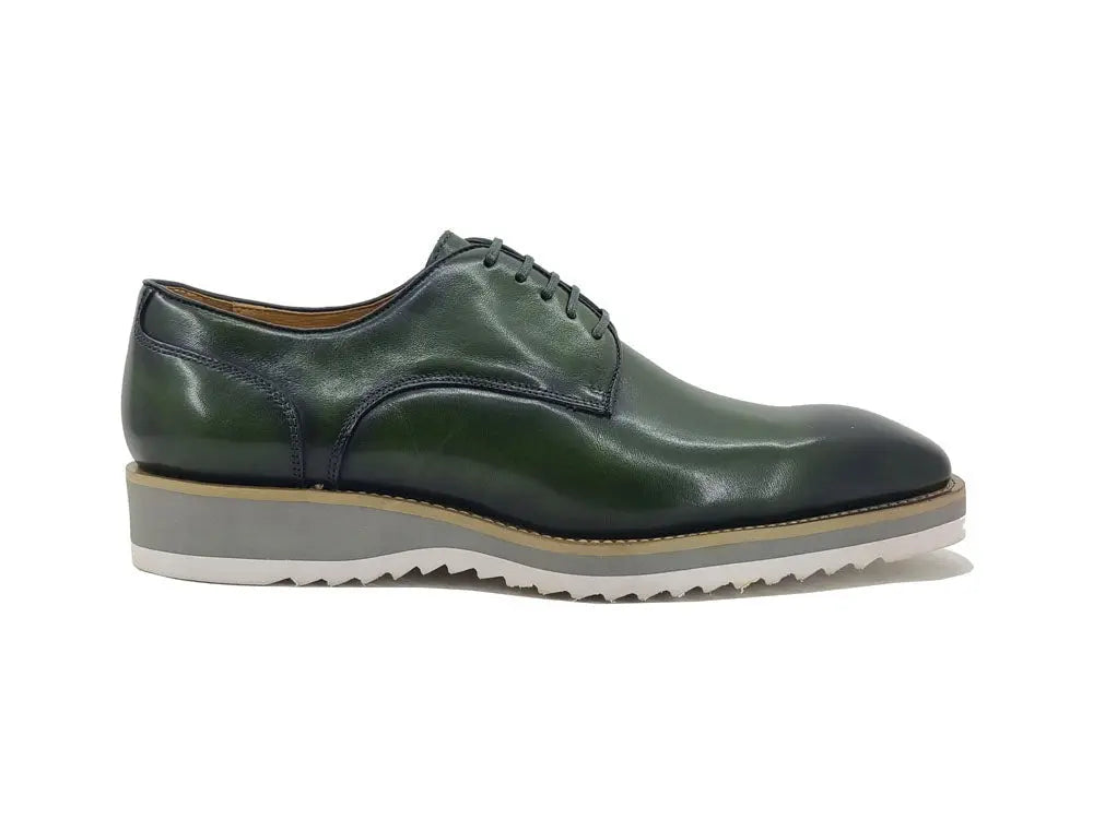 Burnished Lace-up Leather Derby - 7.5