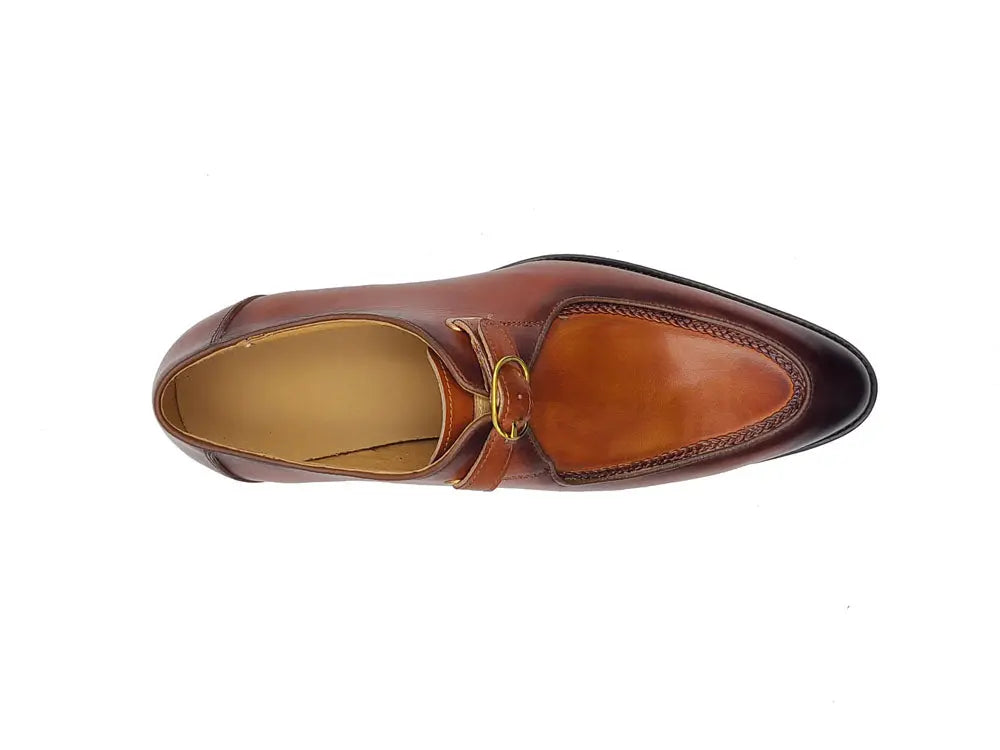 Burnished Moc Toe Single Monk Loafer - 7.5