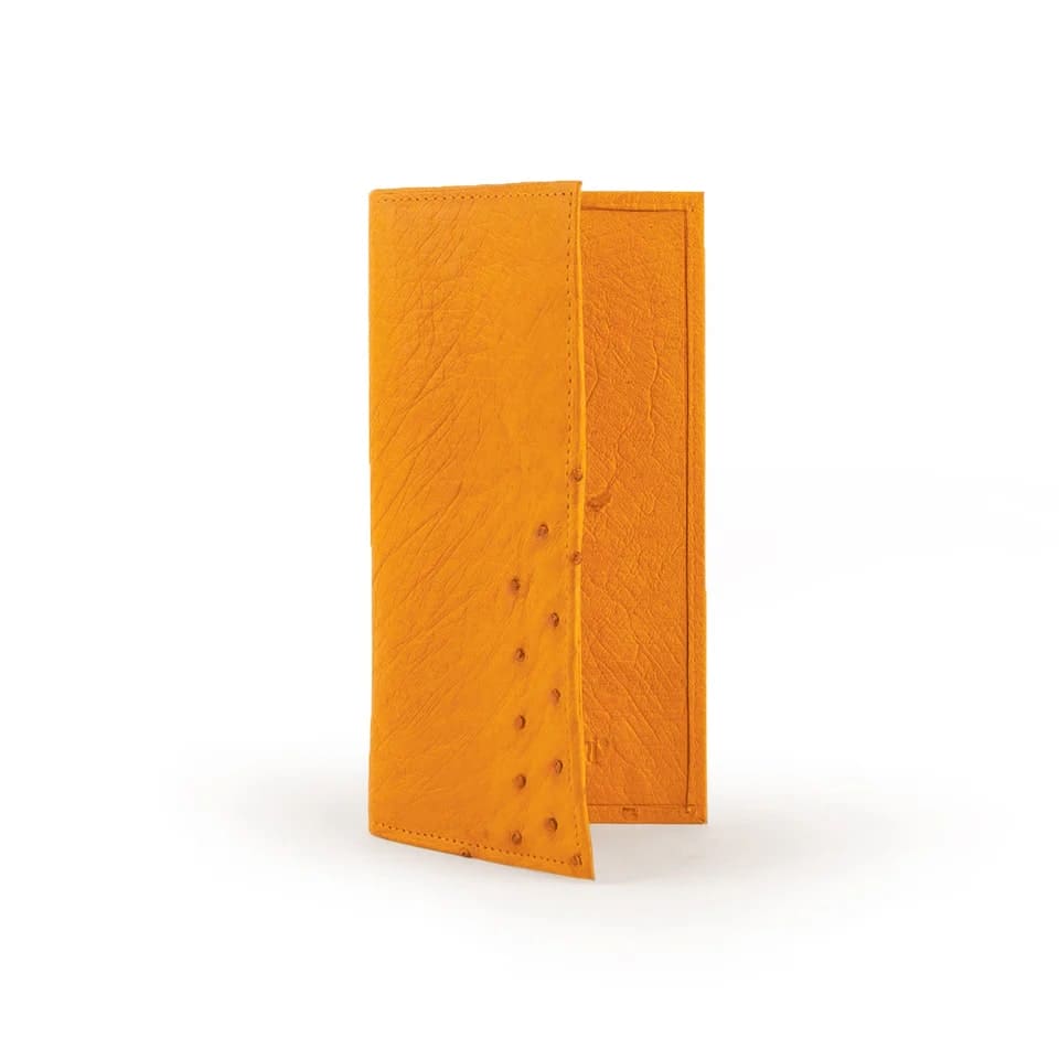 Ferrini Smooth Ostrich Checkbook Buttercup - One Size