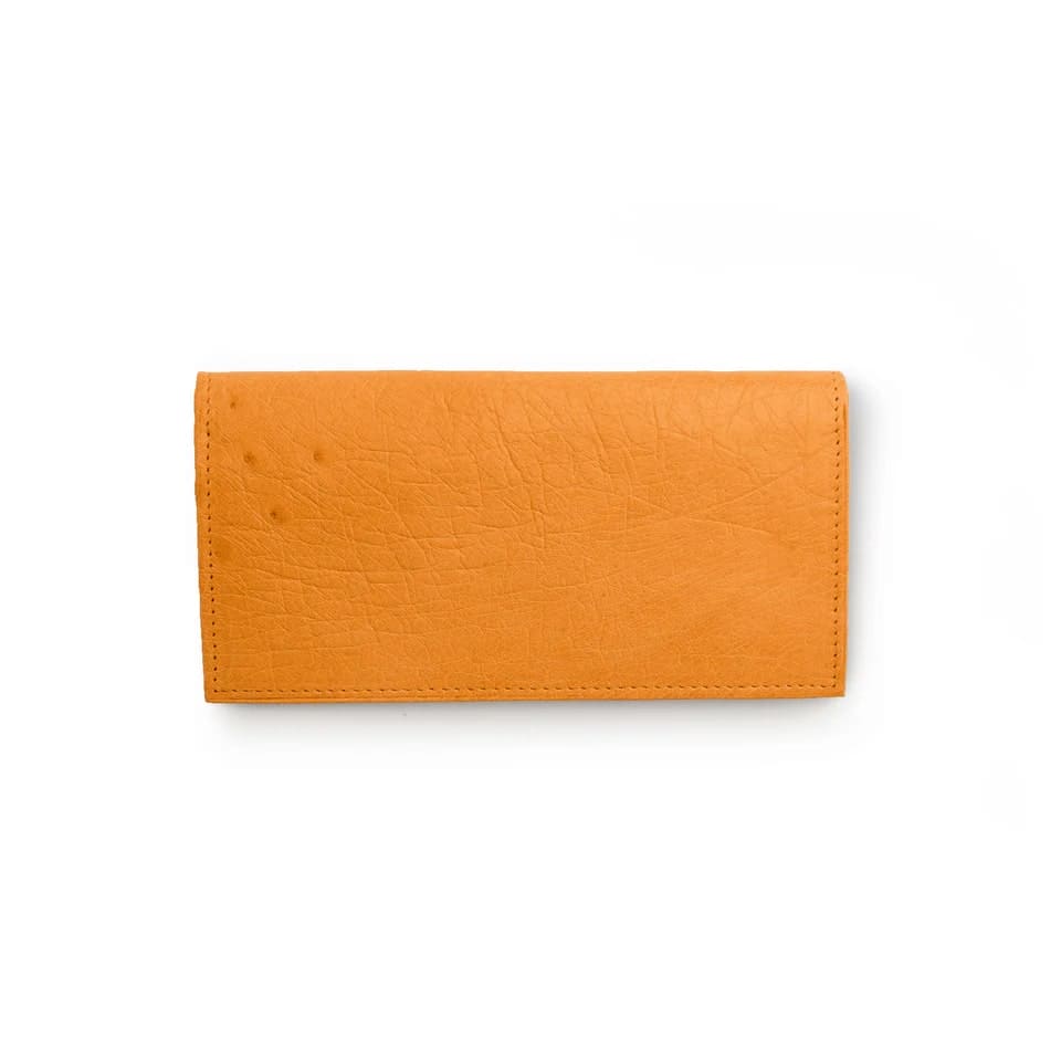 Ferrini Smooth Ostrich Checkbook Buttercup - One Size