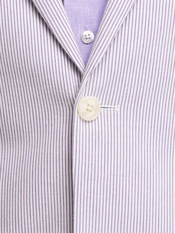 Mens Lavender Seersucker Suit Blazer + Pants Cotton Fabric - Summer Fabric in Purple color - 34 Short or Extra Small