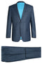 Cheap Priced Suit  - Mens Two Button Classic Fit Two Piece Suit In Blue Windowpane Plaid Check