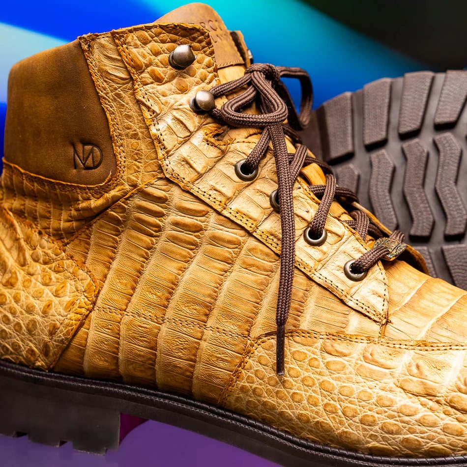 Marco Di Milano Leoni Men's Shoes Oil Orix Genuine Caiman Crocodile Rugged Boots - 8.5