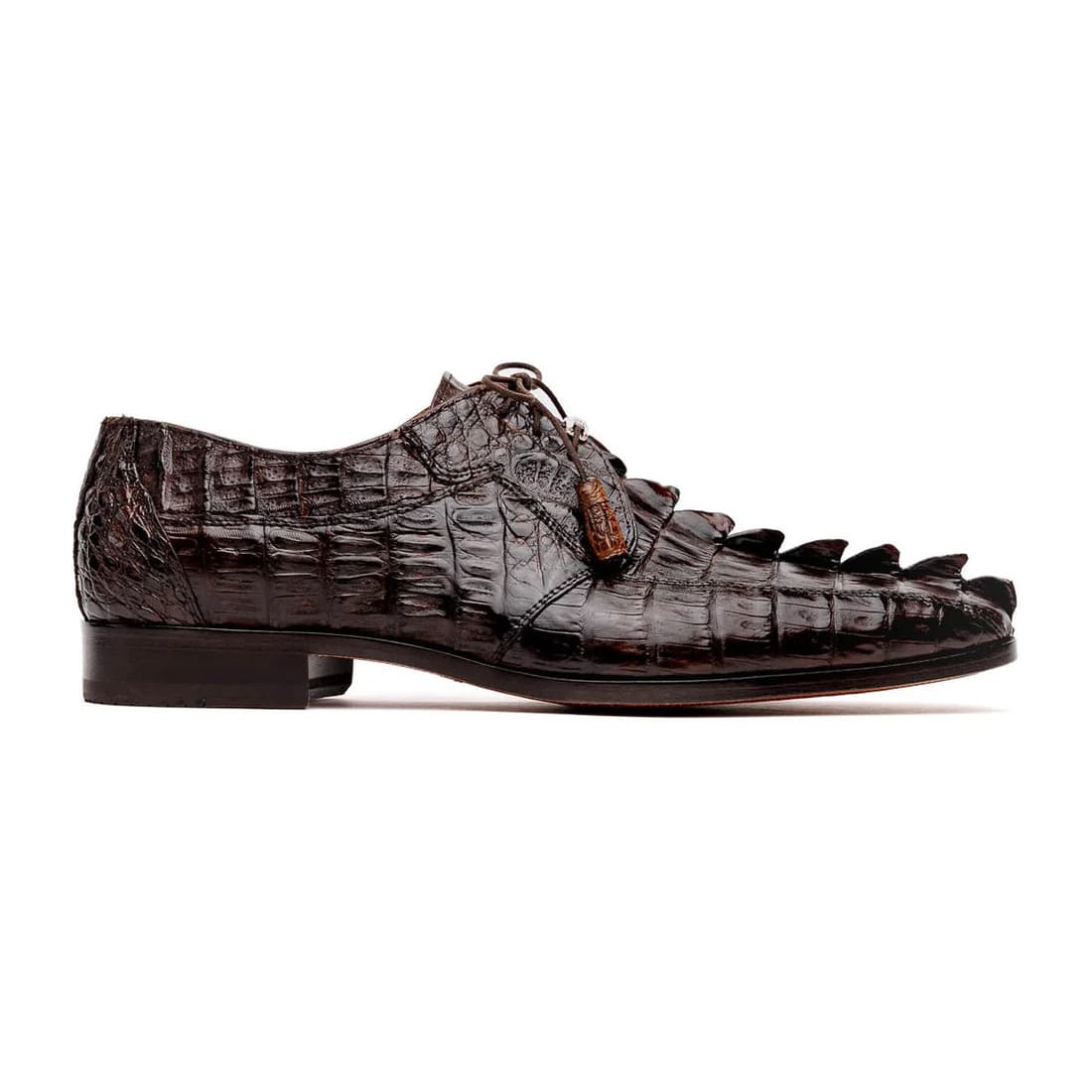 Marco Di Milano Cancun Men's Shoes Brown Exotic Hornback Crocodile Skin Derby Oxfords - 9.5