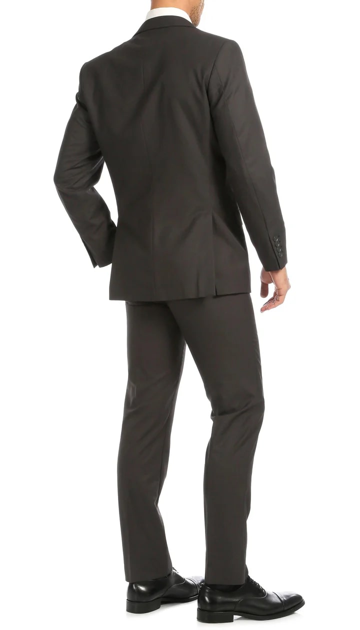 Windsor Charcoal Slim Fit 2pc Suit - 38 Short Jacket+32 Waist Adjustable 28to34)(Height: 5 4 to5 7 )(Neck  15-16.5)S-M)