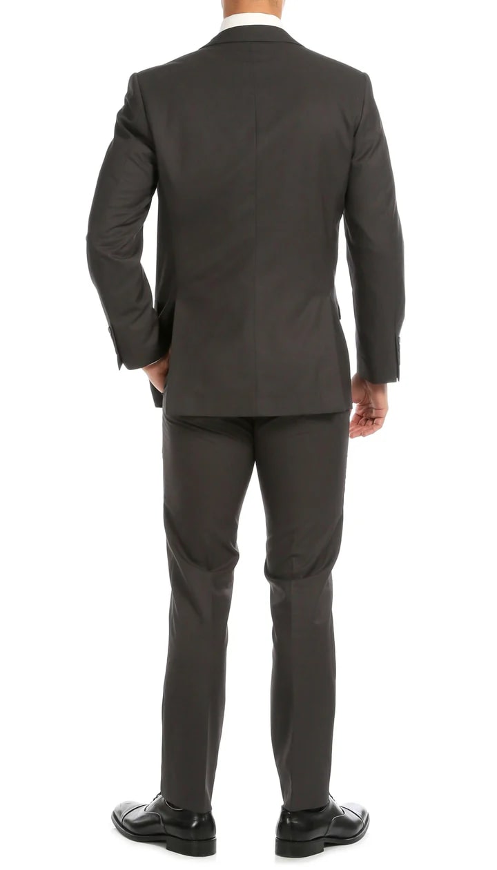 Windsor Charcoal Slim Fit 2pc Suit - 38 Short Jacket+32 Waist Adjustable 28to34)(Height: 5 4 to5 7 )(Neck  15-16.5)S-M)