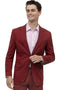Men's Modern Fit Casual Summer Chino Blazer in Burgundy