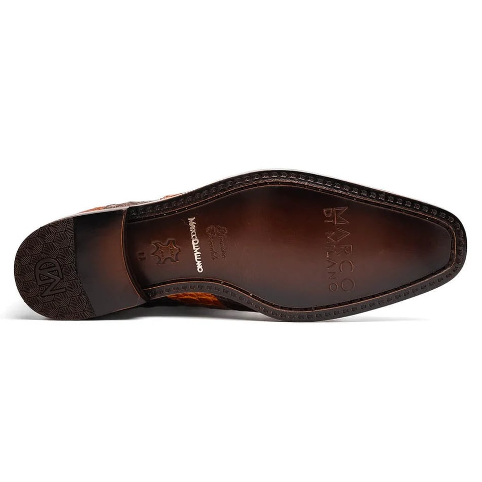 Marco Di Milano Luciano Men's Shoes Exotic Crocodile Classic Wingtip Dress Derby Oxfords - 8