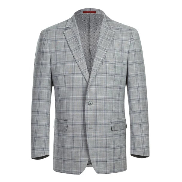 Renoir Clothing - Renoir Suit - Renoir Fashion - Stretch Performance 2-button Classic Fit Grey Check Renoir Suit - Coat Size 38