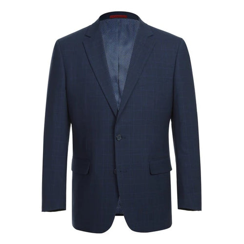 Renoir Clothing - Renoir Suit - Renoir Fashion - Stretch Performance 2-button Classic Fit Navy Check Renoir Suit blue
