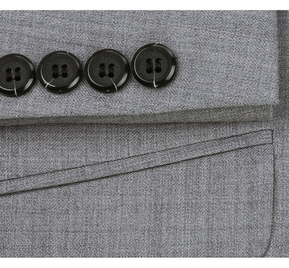 Renoir Clothing - Renoir Suit - Renoir Fashion - Super 140s Wool Two Button Slim Fit Grey Renoir Suit