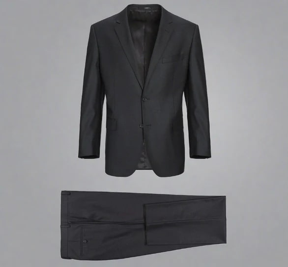 Renoir Clothing - Renoir Suit - Renoir Fashion - Super 140s Wool Two Button Classic Fit Charcoal  Renoir Suit